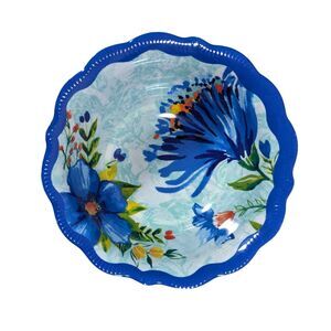 Pioneer Woman Delaney Dip Bowl Blue Floral 5.35" x 2" Scalloped Edge Melamine